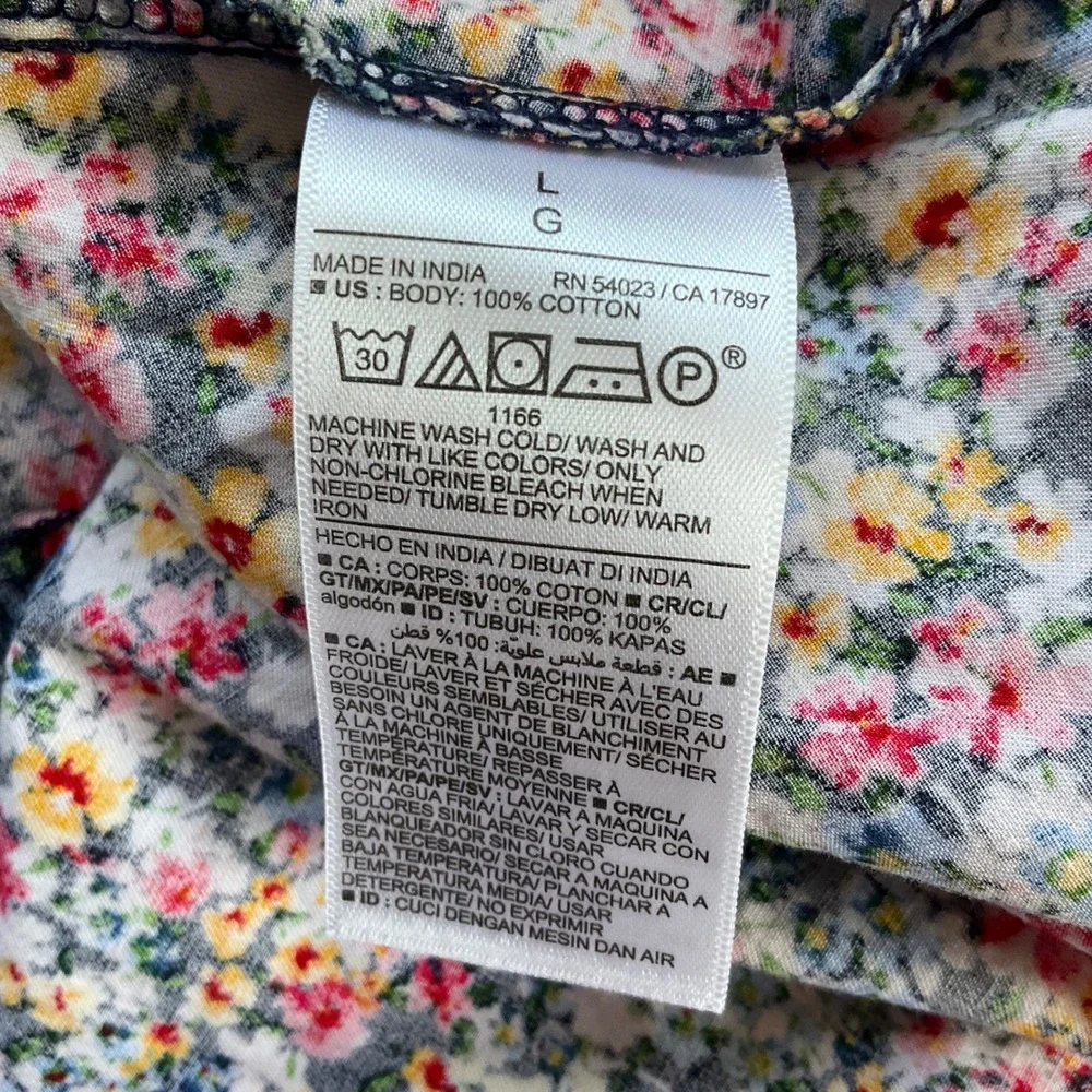 Old Navy Floral Babydoll Peplum Top Blouse Flutter Puff Sleeve Sz. L Cottagecore